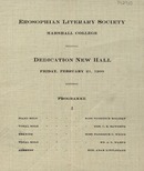["<p> Event program.  At head of title: Erosophian Literary Society, Marshall College.</p>"]