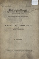 ["<p> Serial issue.  Issued as: West Virginia University. Agricultural Experiment Station. <em>Bulletin</em>, no. 144 (1914:Mar.).</p>"]