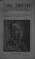 ["<p> Pamphlet.  \"Speech by Hon. John S. Darst, state auditor, Sissonsville, W. Va., October 10, 1914.\"</p>"]