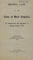 ["<p> Pamphlet.  \"Compiled by James W. Paul, Chief of Department of Mines, 1907.\"</p>"]