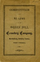 <p> Pamphlet.  Includes folded map of the Green Hill Cemetery, Martinsburg, W. Va.  "Designed and laid out by Jno. P. Kearfott, 1854. Extension by J. Baker Kearfott, 1894."</p>