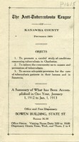["Pamphlet.  \"A Summary of what has been accomplished in one year, January 1, 1912 to Jan. 1, 1913.\" <br />"]