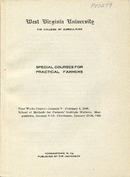 ["Pamphlet.  \"Four weeks course, January 9-February 4, 1905. School of Methods for Farmers' Institute Workers, Morgantown, January 9-14; Charleston, January 23-28, 1905.\" <br />"]