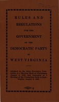 ["<p> Pamphlet. \"Adopted by the State Executive Committee at a Meeting Held at Clarksburg August 8, 1936 and Amended at a Meeting of the Committee Held in Huntington August 8, 1940.\"</p>"]