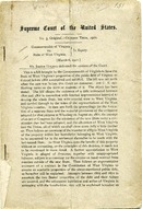 ["<p> Pamphlet. Reprint of the Supreme Court opinion of Mr. Justice Holmes on a \"bill brought by the Commonwealth of Virginia to have the State of West Virginia's proportion of the public debt of Virginia as it stood before 1861 ascertained and satisfied.\" At head of title: Supreme Court of the United States. No. 3, Original--October Term, 1910.<br />  </p>"]