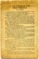 ["<p> Pamphlet. A proposal for a tax program which would \"return to the state some compensation for the depletion of a great natural wealth\", focusing on the natural gas industry.<br /> <br />  </p>"]