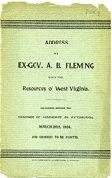 ["<p> Pamphlet. Address \"delivered before the Pittsburgh Chamber of Commerce on March 26, 1894.\" Includes introduction; summaries of the addresses of Hon. Benjamin Wilson, Hon. George C. Sturgiss, Hon. John W. Mason, Col. John T. McGraw, and T. P. Roberts; and as well as a response offered by George H. Anderson.<br /> <br />  </p>"]