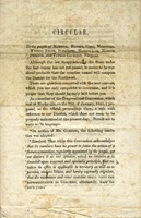 ["Pamphlet.  \"To the people of Hancock, Brooke, Ohio, Marshall, Wetsel, Tyler, Pleasants, Monongalia, Marion, Preston, and Taylor Counties, Virginia.\" Signed: Sherrard Clemens, House of Representatives, Feb. 12, 1853.<br />"]