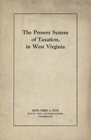 ["<p> Pamphlet. Address \"before the State Bar Association Clarksburg, West Virginia October 20, 1933.\" Includes a history of taxation in West Virginia from 1872 to 1933. Discusses problems which need to be addressed in 1933.</p>"]