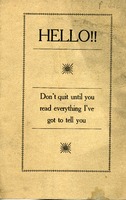 ["<p> Pamphlet. \"Published August 10, 1920, by Alpha Gamma Chapter of Phi Kappa Sigma, West Virginia University, Morgantown, W. Va.\"</p>"]