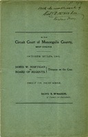 ["<p> Pamphlet. \"In the Circuit Court of Monongalia County, West Virginia. October Rules, 1901.\"<br /> <br />  </p>"]