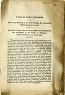 ["<p> Pamphlet. \"Read at the meeting of the West Virginia Bar Association, Elkins, December 27, 1906.\"</p>"]