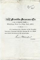 ["<p> Letter. \"Wheeling, West Va., Feby. 2nd, 1874.\"</p>"]